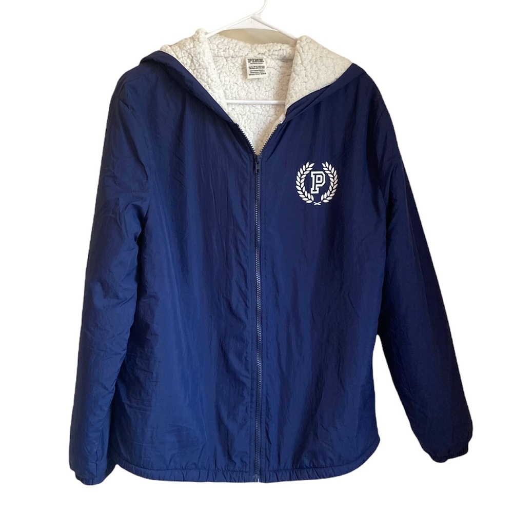 PINK Victoria Secret Sherpa Lined Windbreaker Jacket XSmall